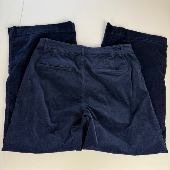 Loft The Palmer Wide Leg Corduroy Pants Navy Blue Curvy High Rise Womens 12 - Picture 10 of 11